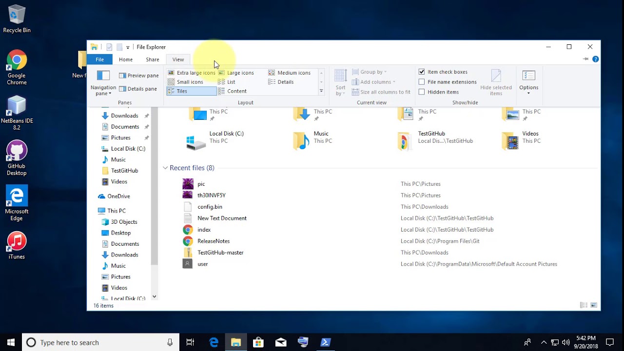 Windows 10 file explorer check box